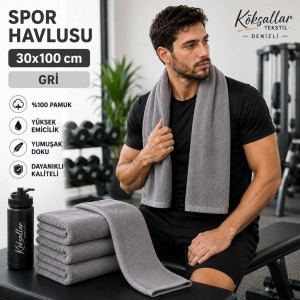 Spor Havlusu 30x100 cm Gri